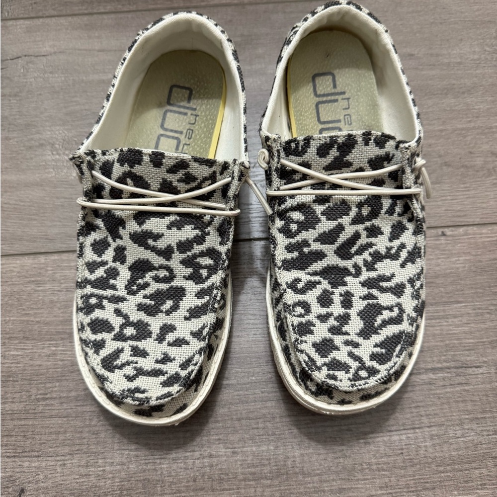 Hey Dudes Wendy Youth Grey Cheetah Shoes